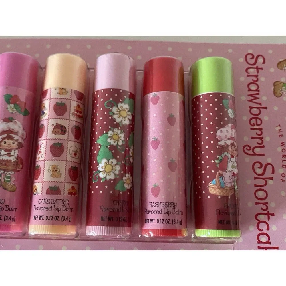 8 Pack Strawberry Shortcake Flavored Lip Balms Lemon Meringue Cake‎ Batter NEW